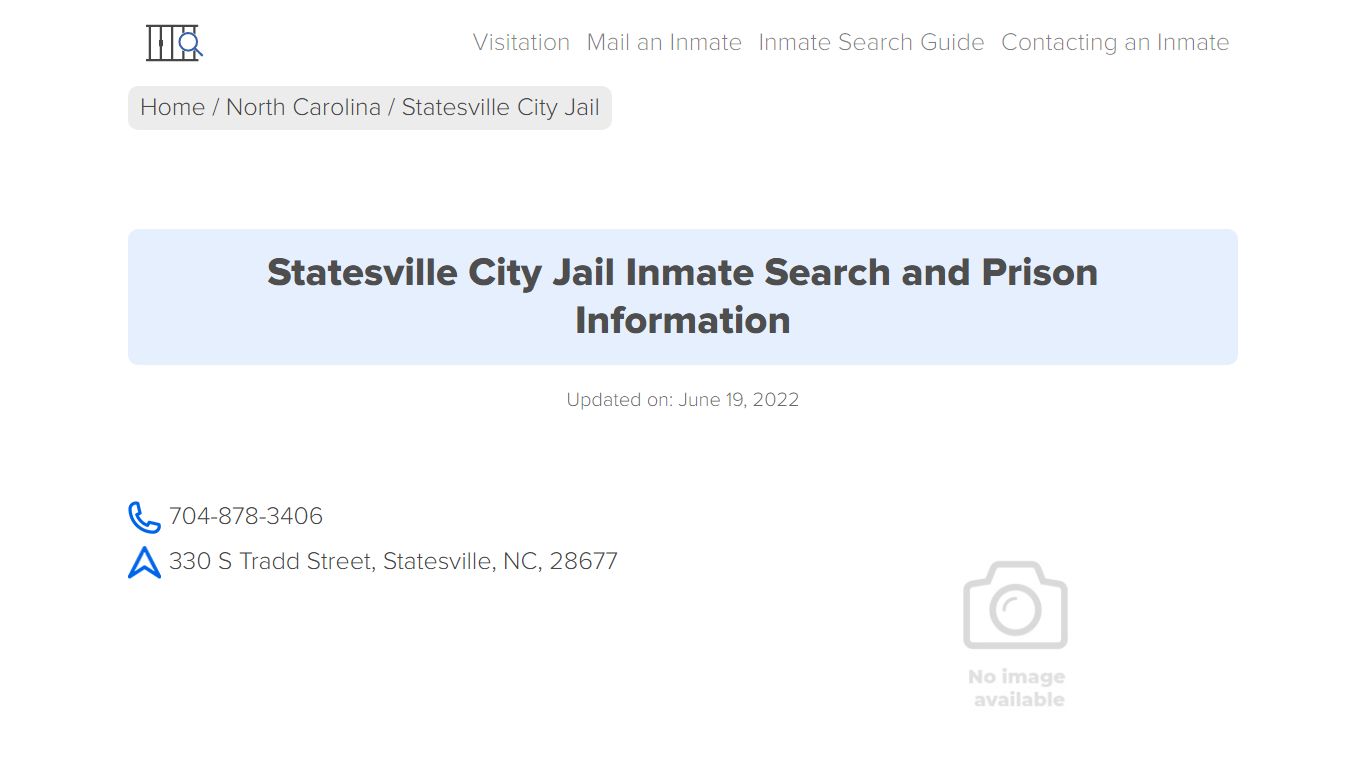 Statesville City Jail Inmate Search and Prison Information